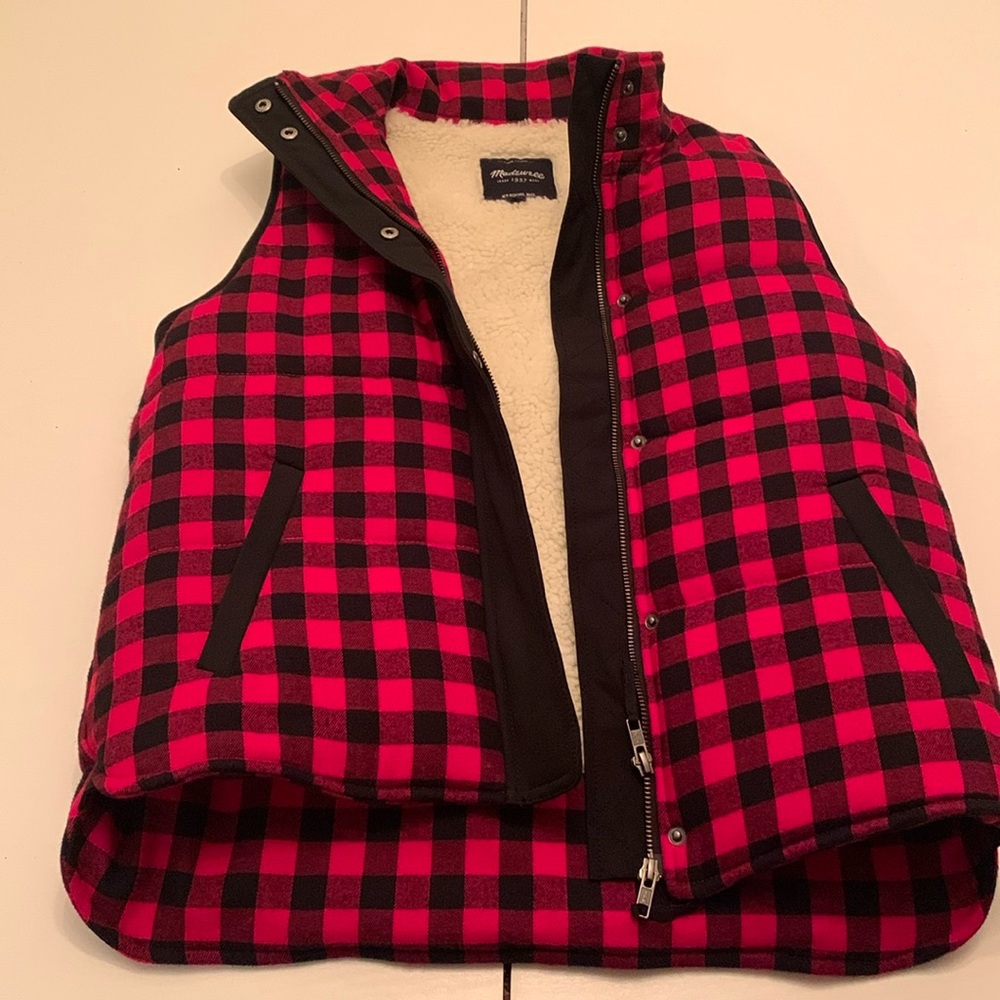 Madewell plaid lined vest